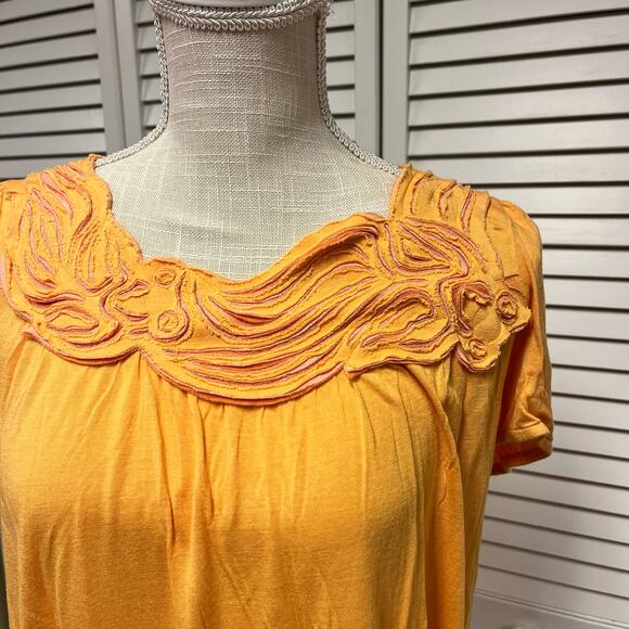 Vivienne Tam Orange Textured Top - Picture 4 of 8